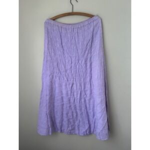 Eucalyptus Purple Floral‎ Embroidered Skirt Elastic Waist Bohemian Maxi